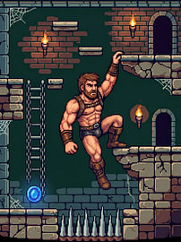 Pixel Dungeon Warrior Jump by Markus Gann