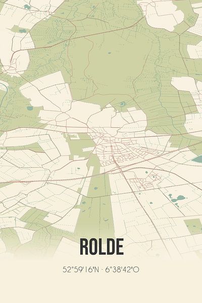 Vintage map of Rolde (Drenthe) by Prints of Place