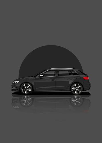 Kunstauto Audi RS3 zwart