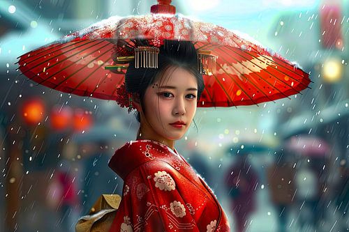 pictorial portrait woman Geisha