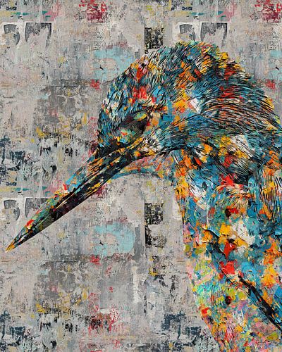 Abstract werk van de ijsvogel