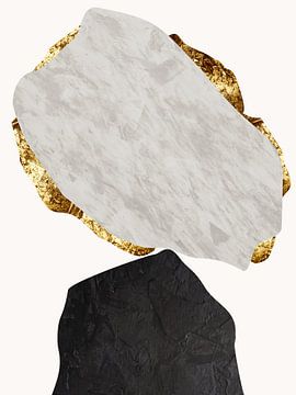 Organische Abstrakte Gold Kunst In Erdtönen Minimalistische