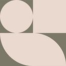Moderne abstracte geometrische kunst in olijfgroen en gebroken wit nr. 9 van Dina Dankers thumbnail