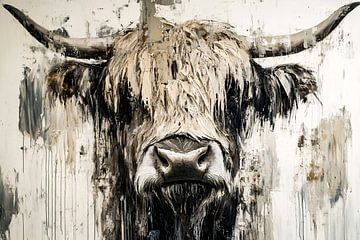 Schotse hooglander expressieve kunst van Imperial Art House