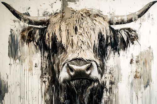 Schotse hooglander expressieve kunst