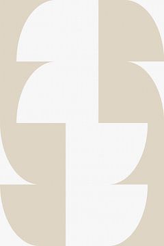 Moderne abstracte minimalistische geometrische vormen in beige en wit 12 van Dina Dankers