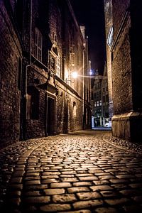 De straten van Gdansk met kinderkoppen