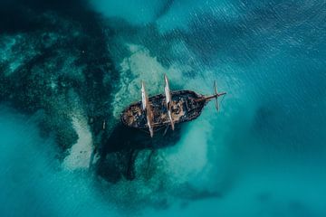 Een verlaten piratenschip uit lang vervlogen tijd van Digitale Schilderijen