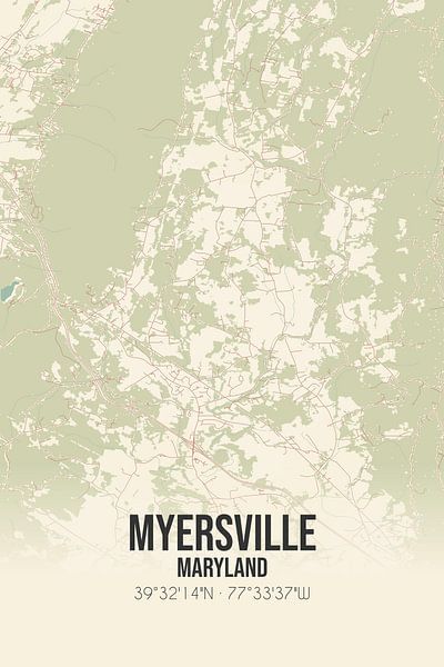 Vintage map of Myersville (Maryland), USA. by Prints of Place