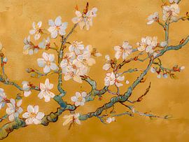 Blüte auf goldenem Hintergrund von Thea