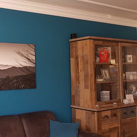 Customer photo: View of mount Fuji black and white photo print by Manja Herrebrugh - Outdoor by Manja, on canvas