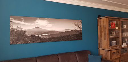 View of mount Fuji black and white photo print