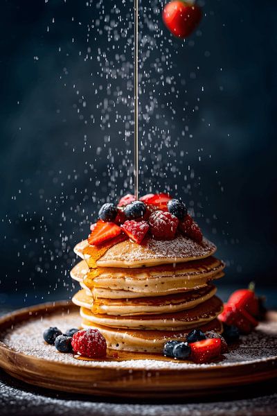 Pancakes mit Beeren und Sirup von Poster Art Shop