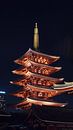 Senso-ji pagode bij nacht in Tokio, Japan van Aagje de Jong thumbnail