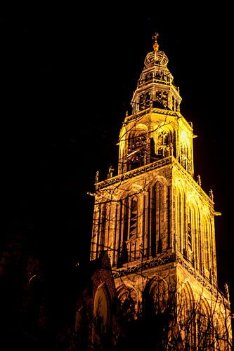 Martinitoren in Groningen  bij nacht