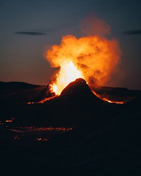 Fagradalsfjall - Vulkaan Ijsland van Bas Leroy