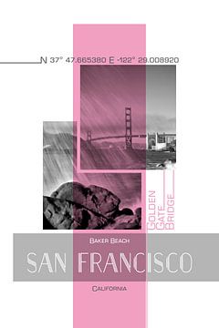 Poster Art SAN FRANCISCO Baker Beach van Melanie Viola