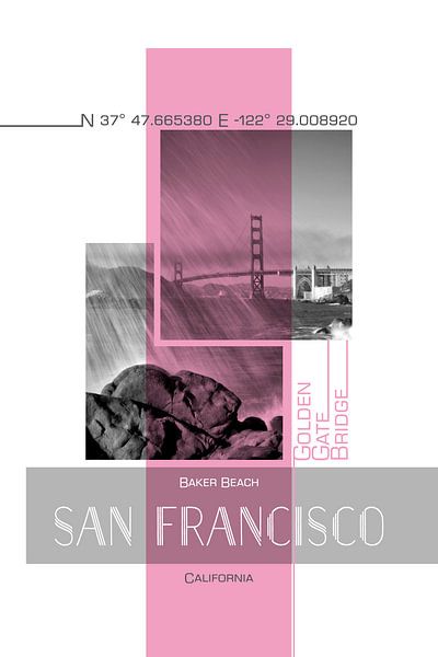 Poster Art SAN FRANCISCO Baker Beach par Melanie Viola