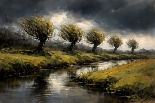 Wilgen in de storm