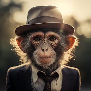 Bébé singe avec du style