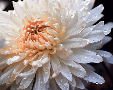 Close up flower with dew drops by Thea