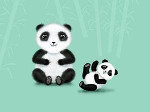 Mama und Kind Panda