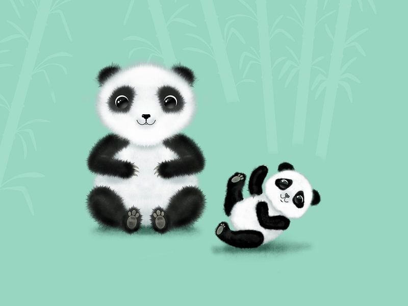 Mama und Kind Panda von Lida Bruinen