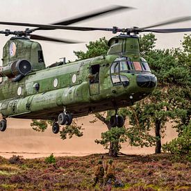 Chinook helicopter in Oirschotse heather by Aron van Oort