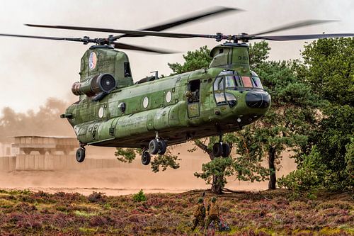Chinook helicopter in Oirschotse heather by Aron van Oort