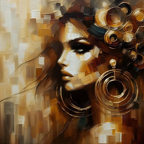 woman with big earrings