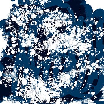 Abstracte marine blauwe minimalistische kunst. Maritiem landschap VIII van Dina Dankers