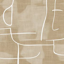 Organic shapes on linen by Thea