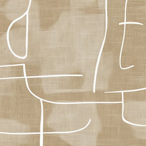 Organische vormen op linnen van Thea