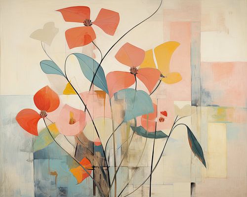 Vrolijk Bloemen Schilderij voor de Tuin