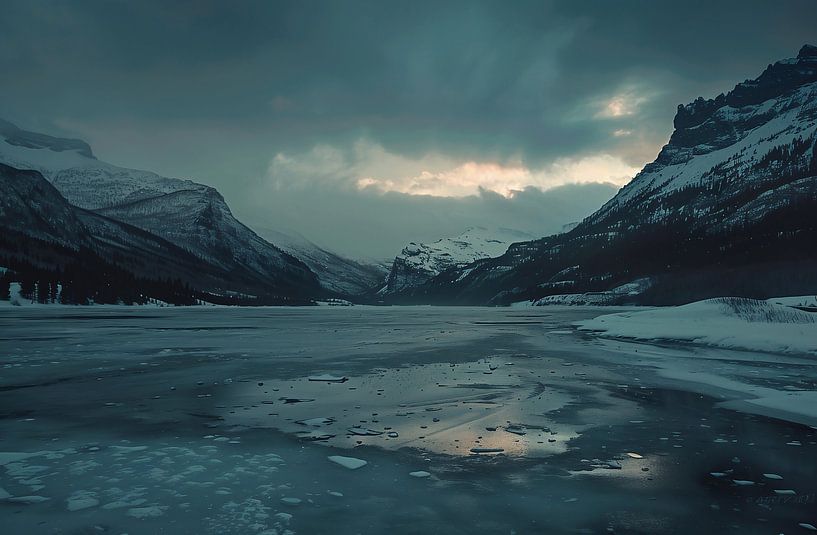 Zonsopgang in een sneeuwparadijs van fernlichtsicht