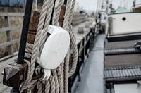 Details of an old Tjalk sailing boat
