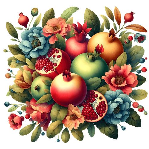 Still Life with Pomegranates by Caroline Lichthart