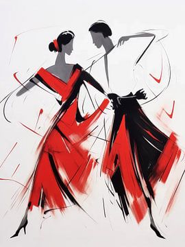 Flamenco Dansers Stijl Abstract van TOAN TRAN