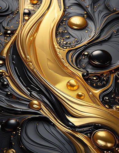 Goud en zwart met patroon