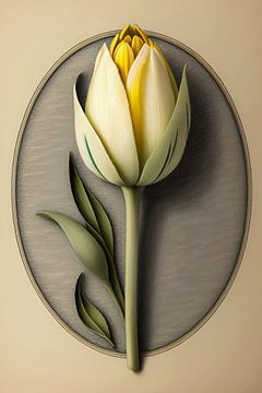 Tulp, digitale painting van Mariëlle Knops, Digital Art