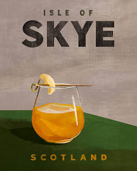 Reisaffiche: Isle of Skye, Schotland, Scotch-cocktail