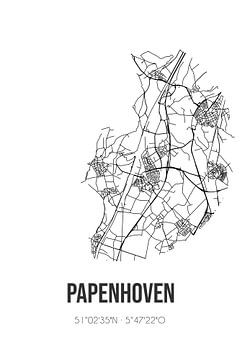 Papenhoven (Limburg) | Landkaart | Zwart-wit van Rezona