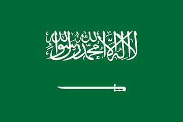 Drapeau de l'Arabie saoudite sur de-nue-pic
