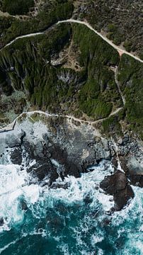 Drone shot van kust lijn in Zuid Afrika van Roy de ruiter