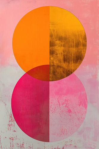 Cirkels in roze, magenta, oranje en goud - 3