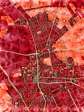 Map of Emmen with the style 'Amber Autumn' by Maporia