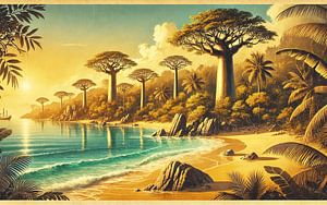 Vintage Madagaskar Küste Poster, Madagaskar