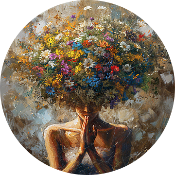 Vrouw & Bloemen van Blikvanger Schilderijen