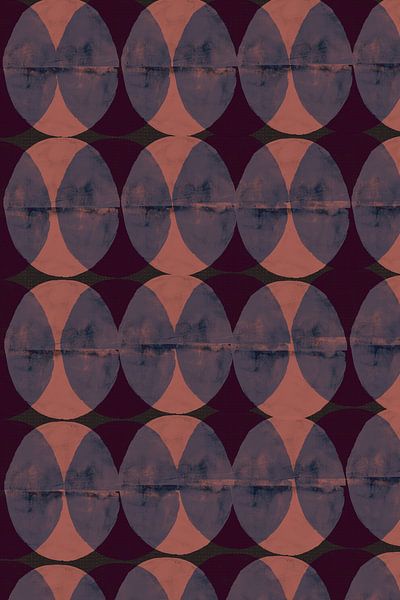 Retro geometric pattern. Circles in violet, pink terra and brown. by Dina Dankers