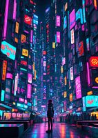 nachtmarkt in cyberpunkstad
